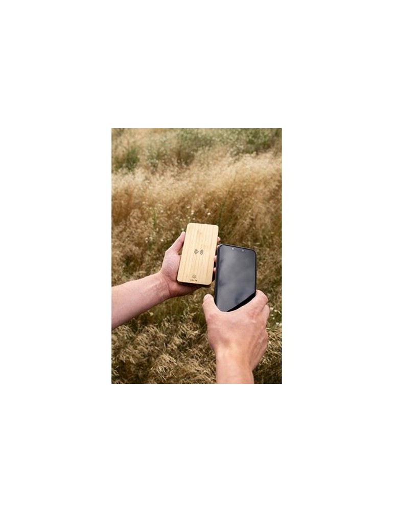 Power Bank sans fil en bambou 8000 mAh B'RIGHT, chargeur sans fil 15W | Benson