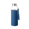 Bouteille et housse en denim personnalisées pour panier pique-nique 4 personnes, MIMBRE PLUS Matières : verre Couleurs : bleu pe