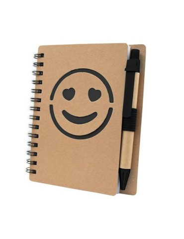 Carnet env. B7 "visage souriant" avec stylo bille | Dylan 2