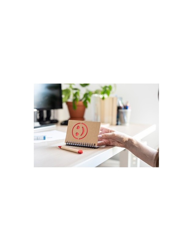 Carnet env. B7 "visage souriant" avec stylo bille | Dylan