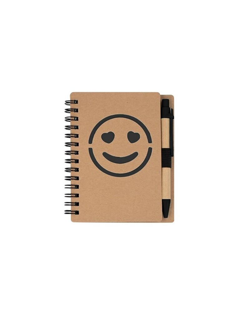 Carnet env. B7 "visage souriant" avec stylo bille | Dylan