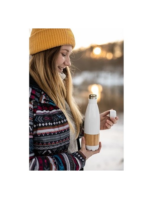 Bouteille isotherme 500 ml avec élément en bambou | Blake