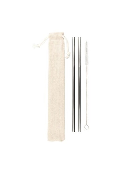 Ensemble de pailles réutilisables, 2 pièces avec brosse de nettoyage | Monim