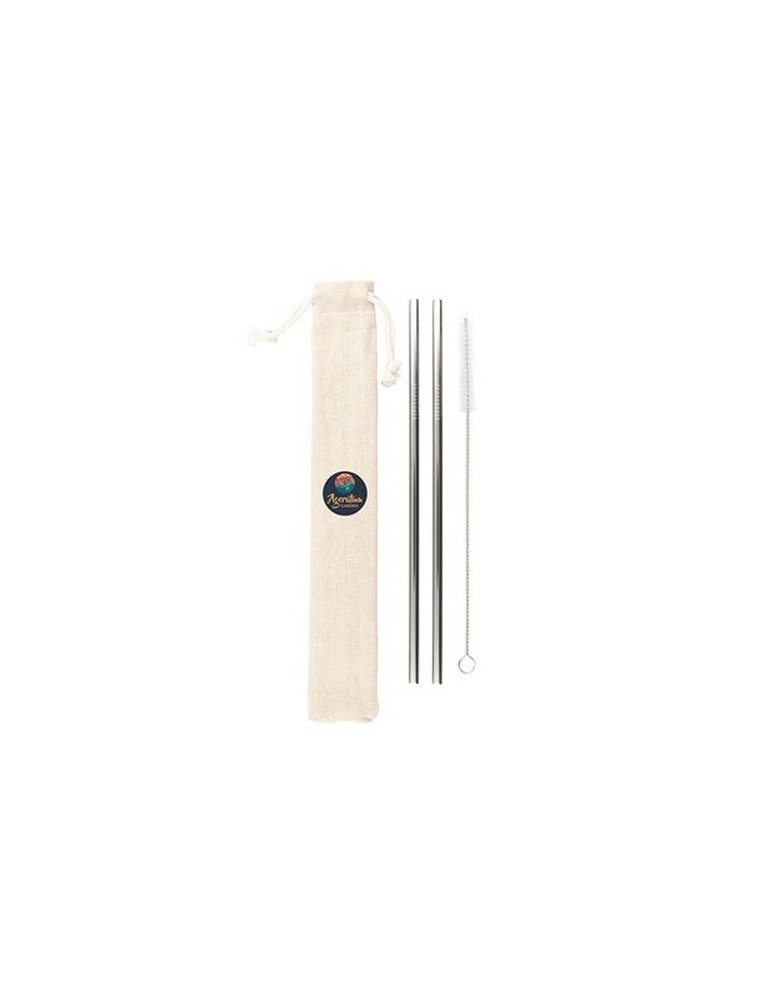 Ensemble de pailles réutilisables, 2 pièces avec brosse de nettoyage | Monim