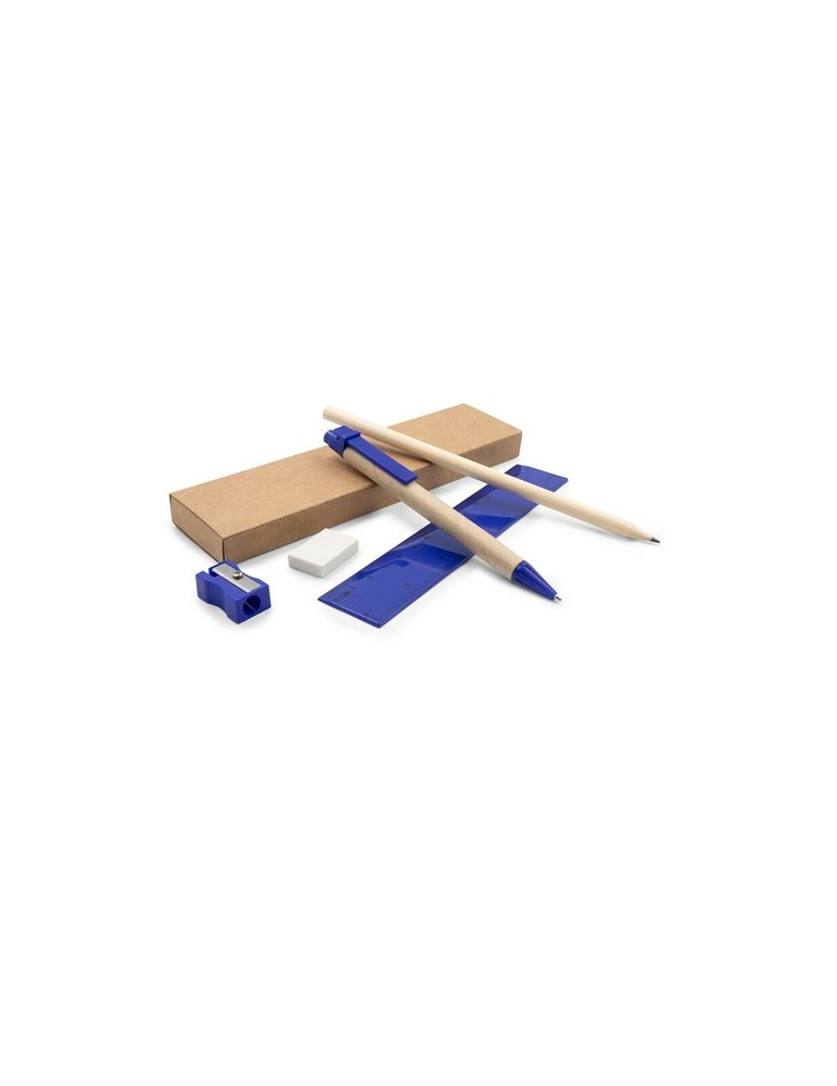Set scolaire, trousse, crayon, stylo bille, règle, gomme et taille-crayon | Tobias