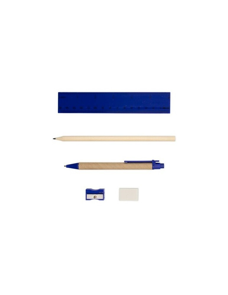 Set scolaire, trousse, crayon, stylo bille, règle, gomme et taille-crayon | Tobias