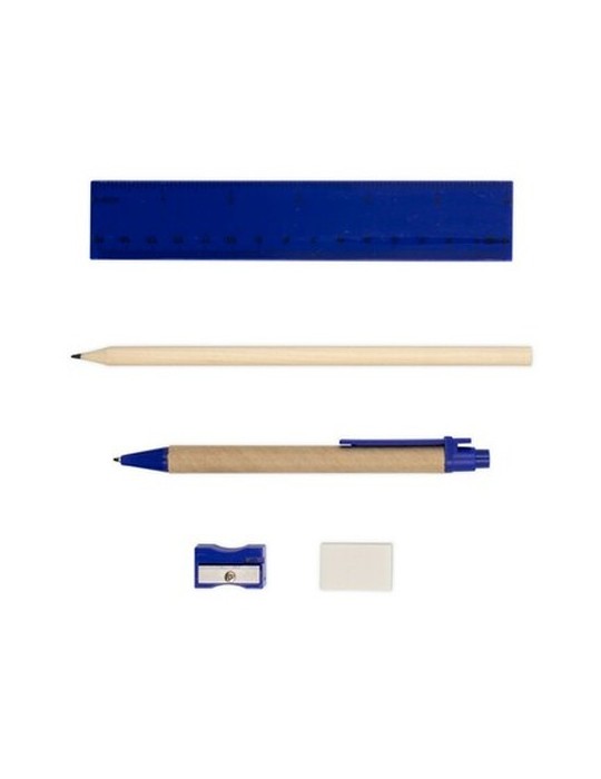 Set scolaire, trousse, crayon, stylo bille, règle, gomme et taille-crayon | Tobias