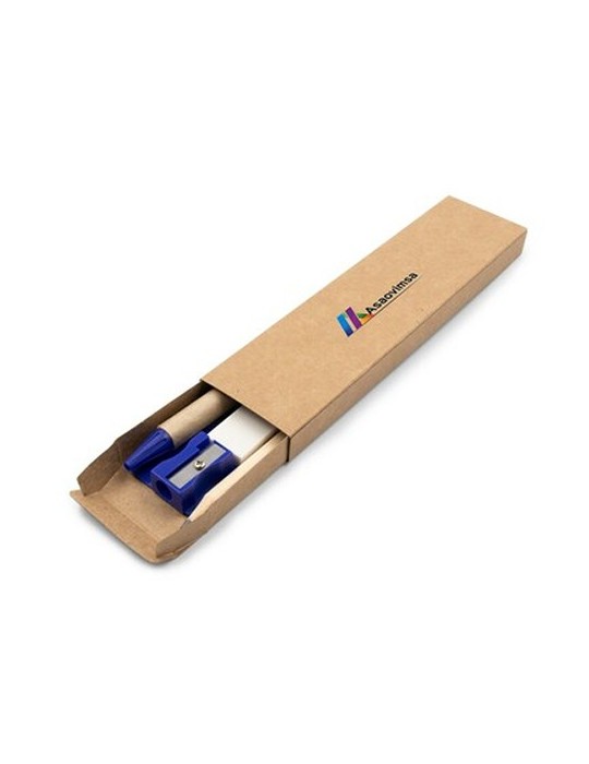 Set scolaire, trousse, crayon, stylo bille, règle, gomme et taille-crayon | Tobias