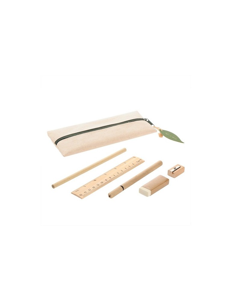 Set scolaire, trousse, crayon, stylo bille, règle, gomme et taille-crayon | Landon