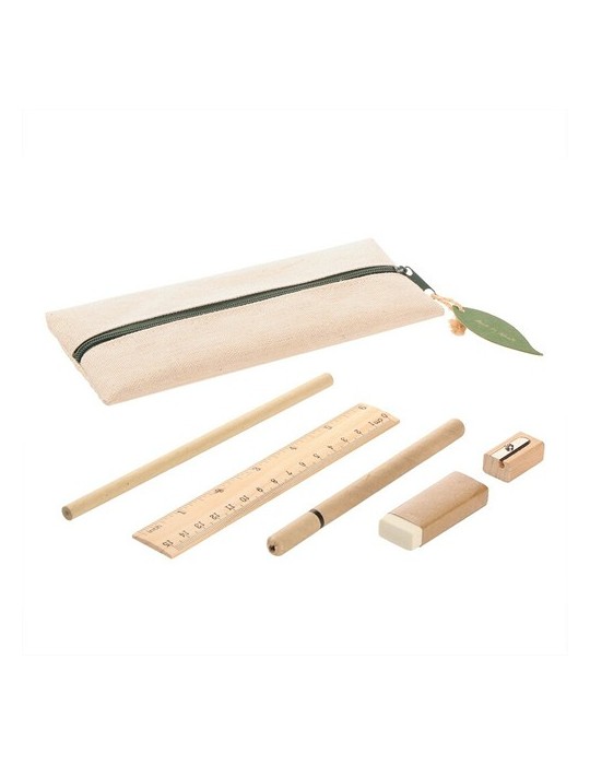 Set scolaire, trousse, crayon, stylo bille, règle, gomme et taille-crayon | Landon