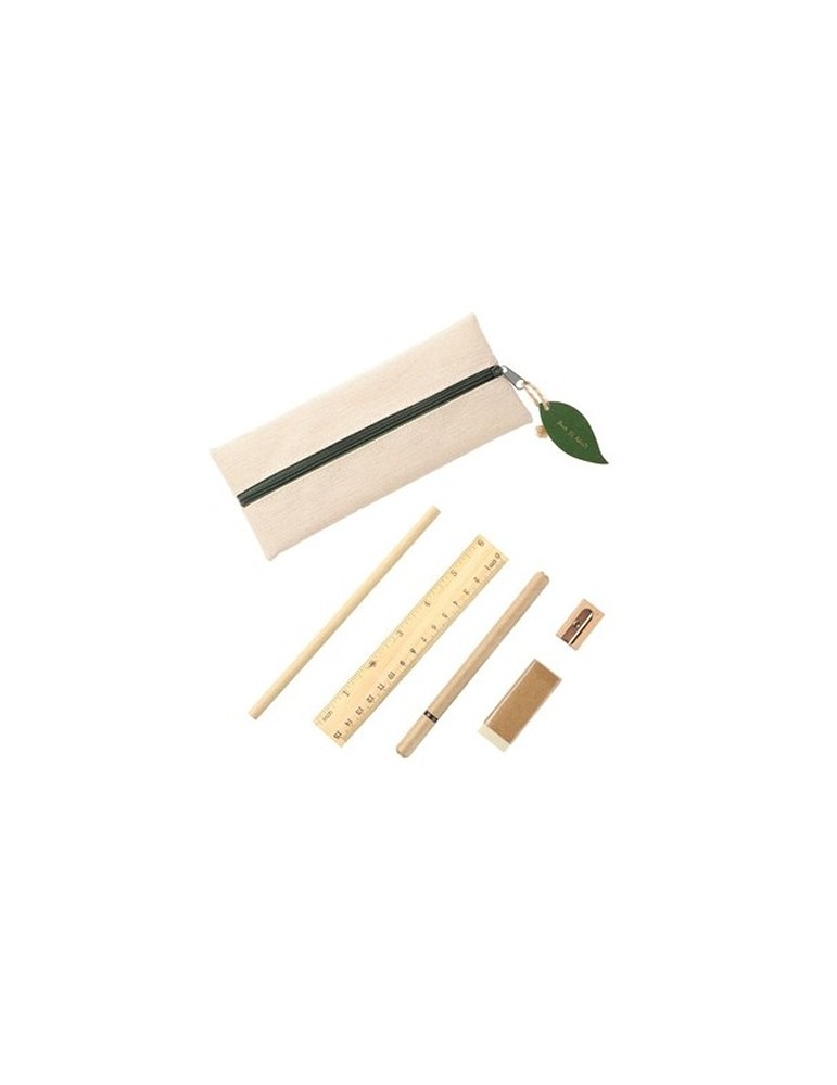 Set scolaire, trousse, crayon, stylo bille, règle, gomme et taille-crayon | Landon