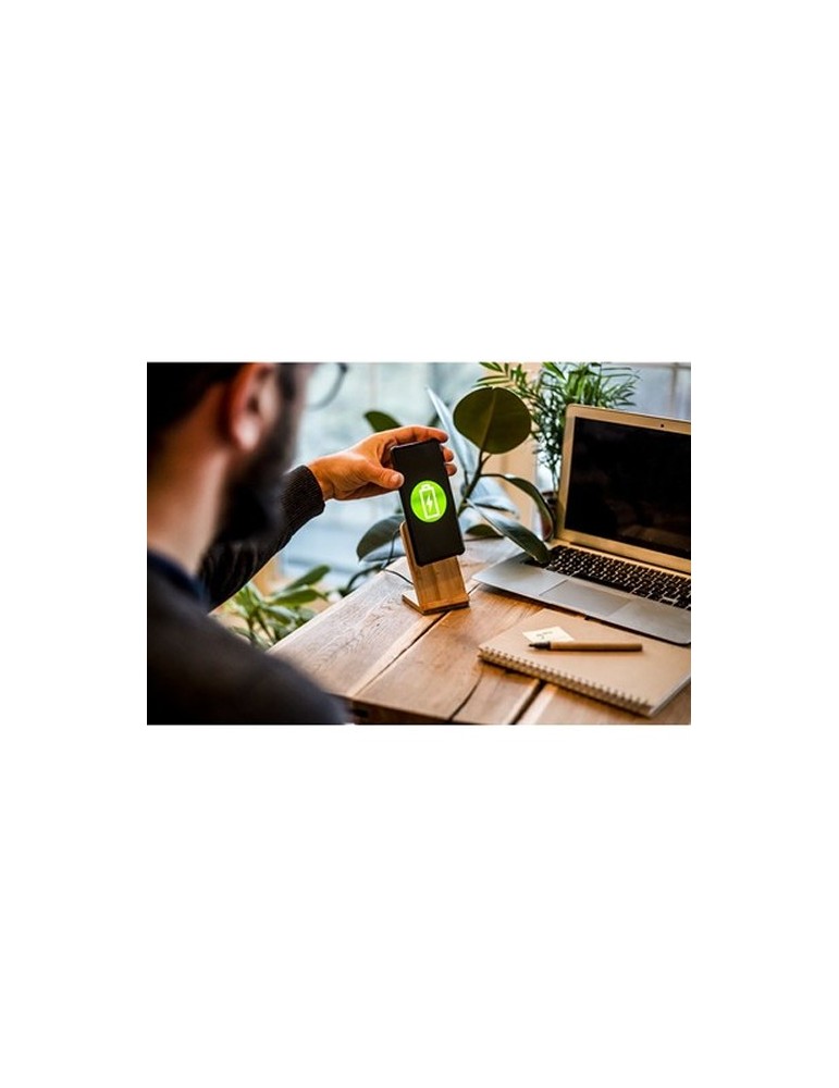 B'RIGHT chargeur sans fil en bambou 10W, support pour téléphone | Wilder