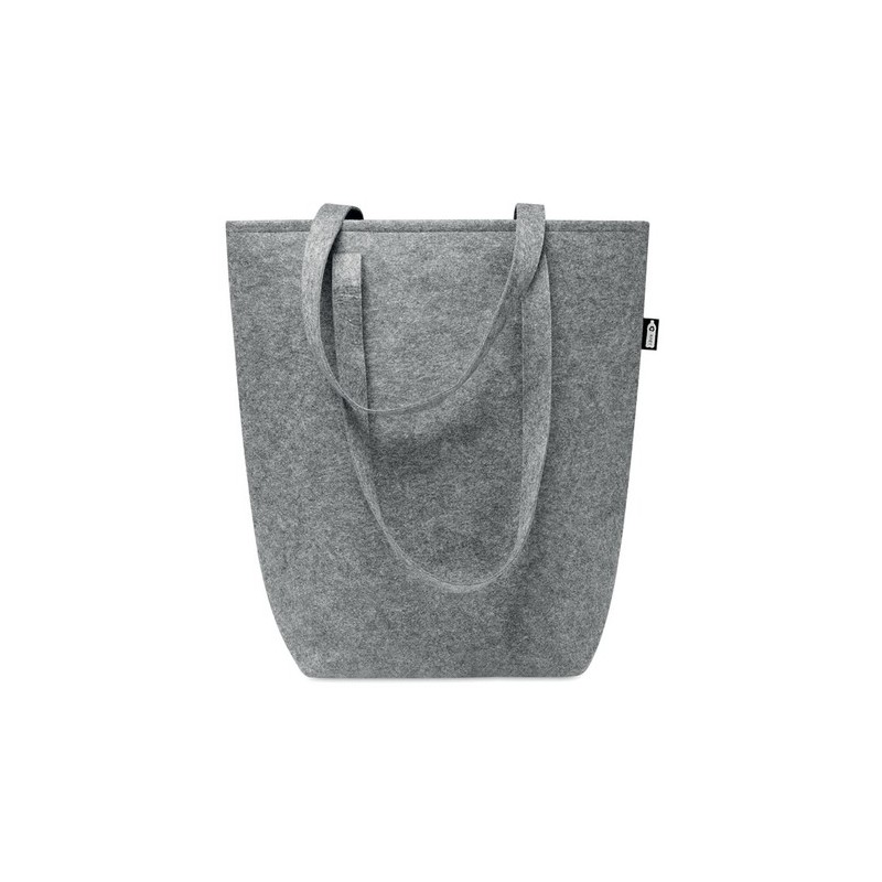 Sac shopping  en feutre RPET personnalisé - TASLO Matières : PET recyclé Couleurs : gris cadeau entreprise pas cher