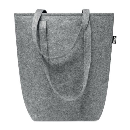 Sac shopping  en feutre RPET personnalisé - TASLO Matières : PET recyclé Couleurs : gris cadeau entreprise pas cher