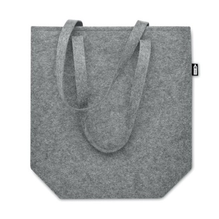 Sac shopping  en feutre RPET personnalisé - TASLO Matières : PET recyclé Couleurs : gris impression haute définition
