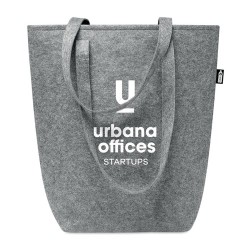Sac shopping  en feutre RPET personnalisé - TASLO Matières : PET recyclé Couleurs : gris livraison express 24h 48h