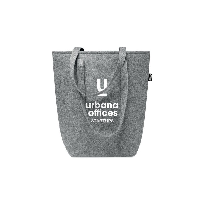 Sac shopping  en feutre RPET personnalisé - TASLO Matières : PET recyclé Couleurs : gris livraison express 24h 48h