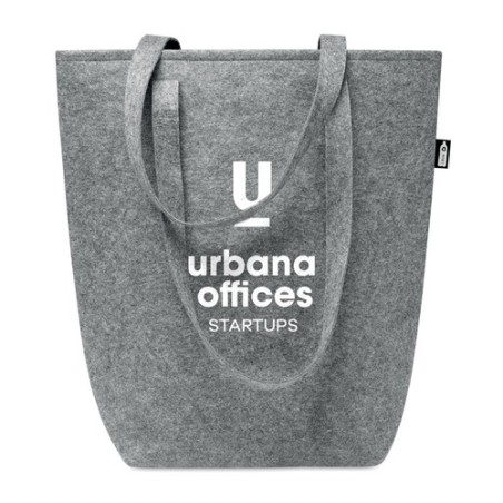 Sac shopping  en feutre RPET personnalisé - TASLO Matières : PET recyclé Couleurs : gris livraison express 24h 48h