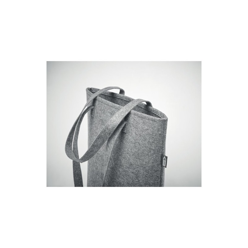 Sac shopping  en feutre RPET personnalisé - TASLO Matières : PET recyclé Couleurs : gris cadeau collaborateur premium