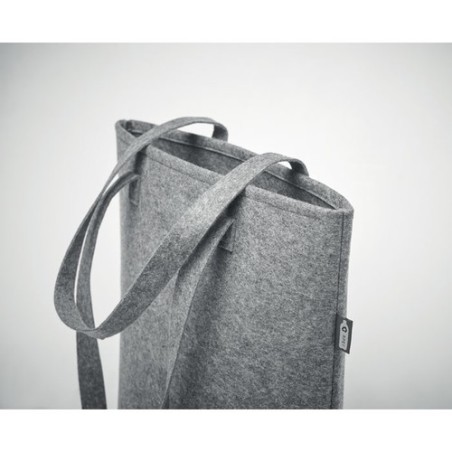 Sac shopping  en feutre RPET personnalisé - TASLO Matières : PET recyclé Couleurs : gris cadeau collaborateur premium