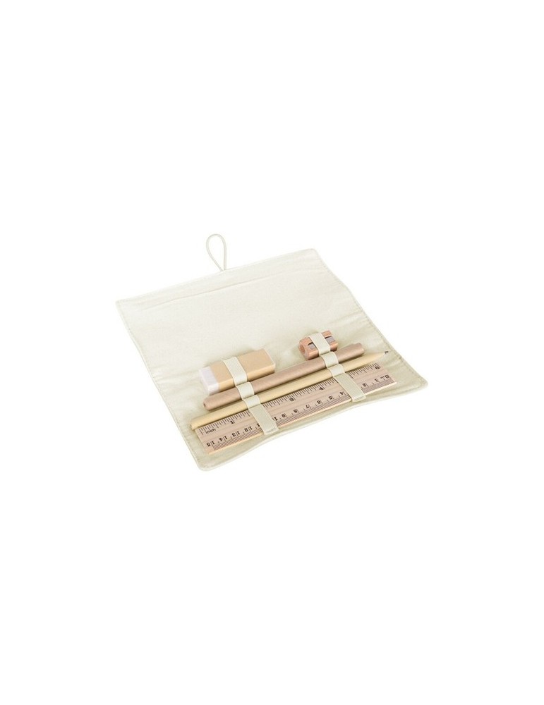 Set scolaire, trousse, crayon, stylo bille, règle, gomme et taille-crayon | Lauren