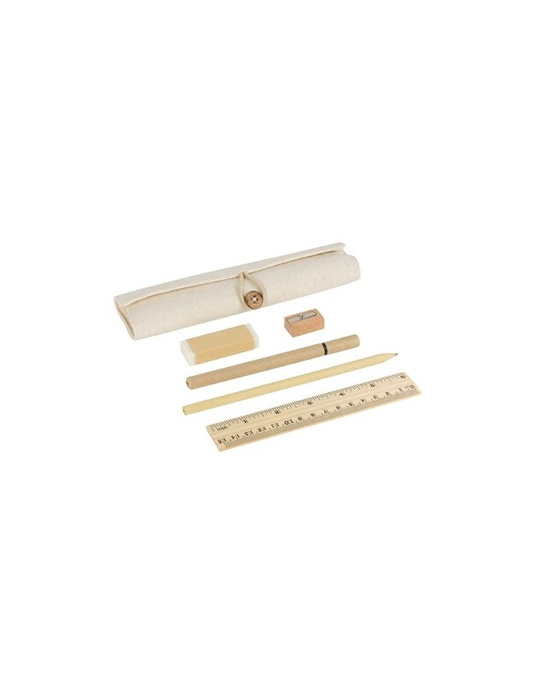Set scolaire, trousse, crayon, stylo bille, règle, gomme et taille-crayon | Lauren