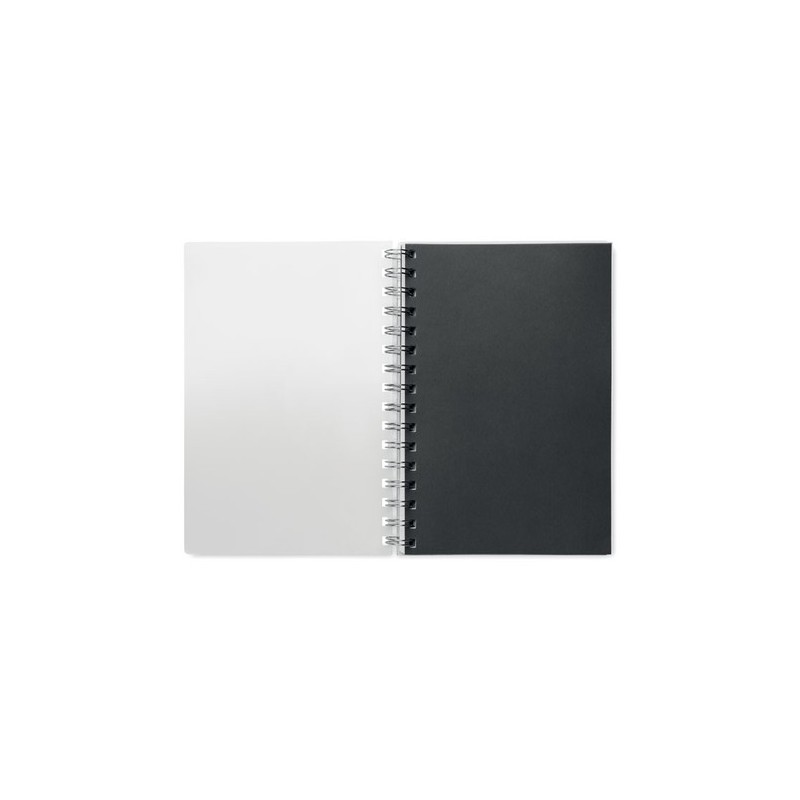 Carnet A5 Éco-responsable à Spirales en RPET ANOTATE Matières : papier recyclé Couleurs : noir personnalisation rapide en France