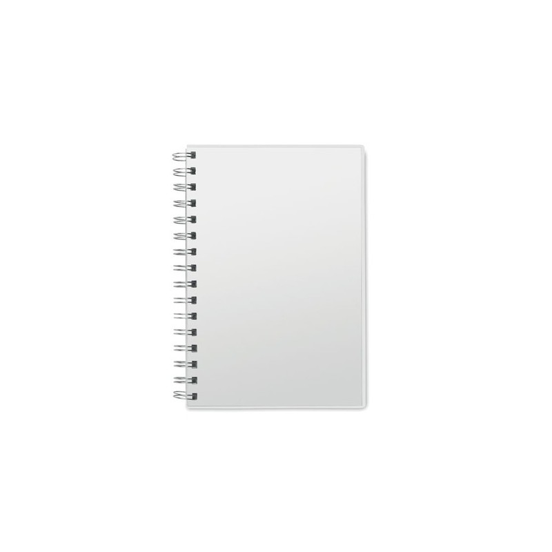 Carnet A5 Éco-responsable à Spirales en RPET ANOTATE Matières : papier recyclé Couleurs : blanc cadeau entreprise pas cher
