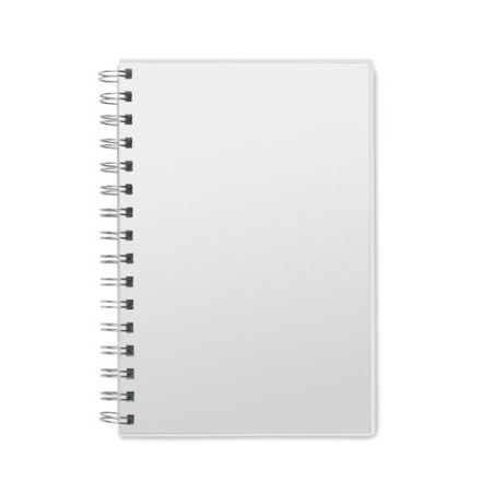 Carnet A5 Éco-responsable à Spirales en RPET ANOTATE Matières : papier recyclé Couleurs : blanc cadeau entreprise pas cher