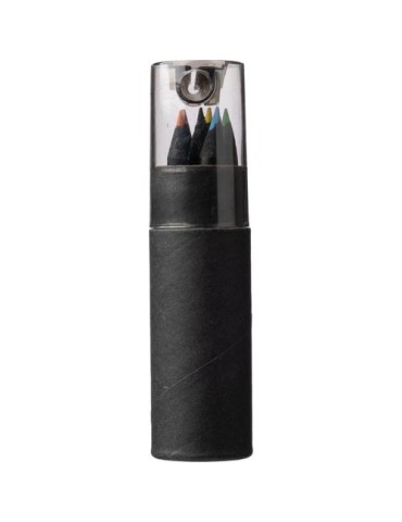 Tube en carton recyclé personnalisé de 7 crayons Beate pas cher