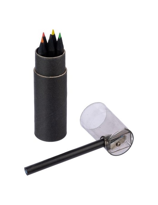 Tube en carton recyclé personnalisé de 7 crayons Beate pas cher