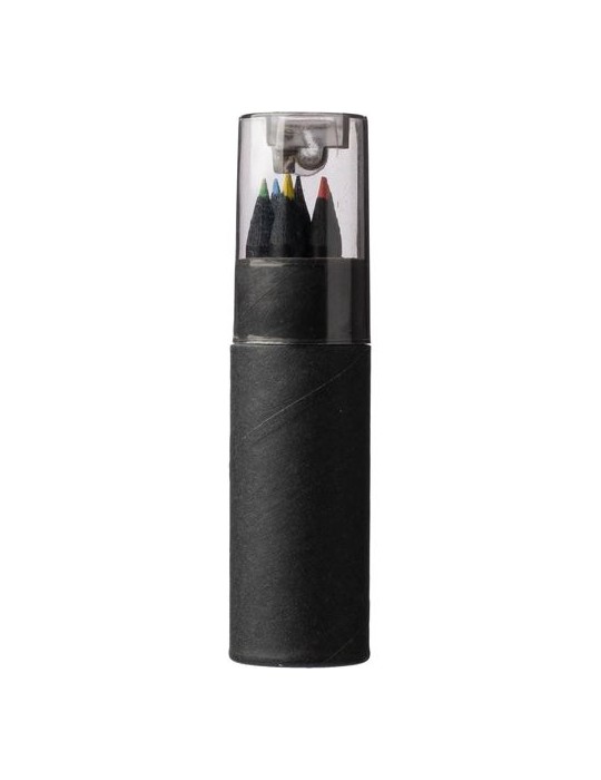 Tube en carton recyclé personnalisé de 7 crayons Beate pas cher