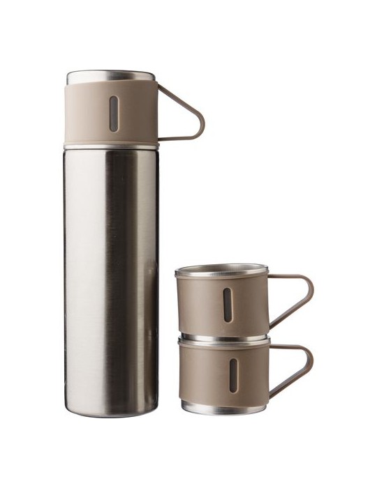 Set personnalisé d’une bouteille isotherme et deux tasses Herbert pas cher