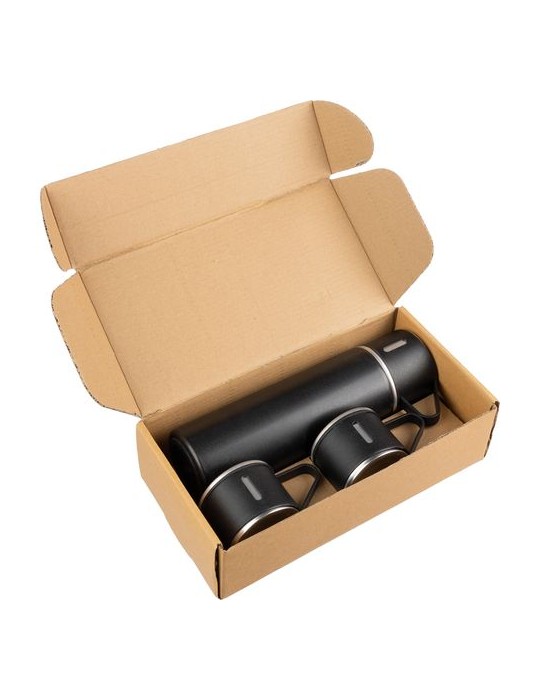Set personnalisé d’une bouteille isotherme et deux tasses Herbert pas cher