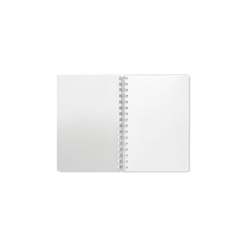 Carnet A5 Éco-responsable à Spirales en RPET ANOTATE Matières : papier recyclé Couleurs : blanc cadeau collaborateur premium
