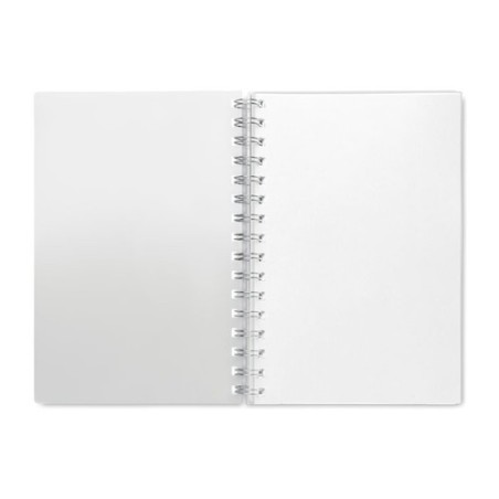 Carnet A5 Éco-responsable à Spirales en RPET ANOTATE Matières : papier recyclé Couleurs : blanc cadeau collaborateur premium