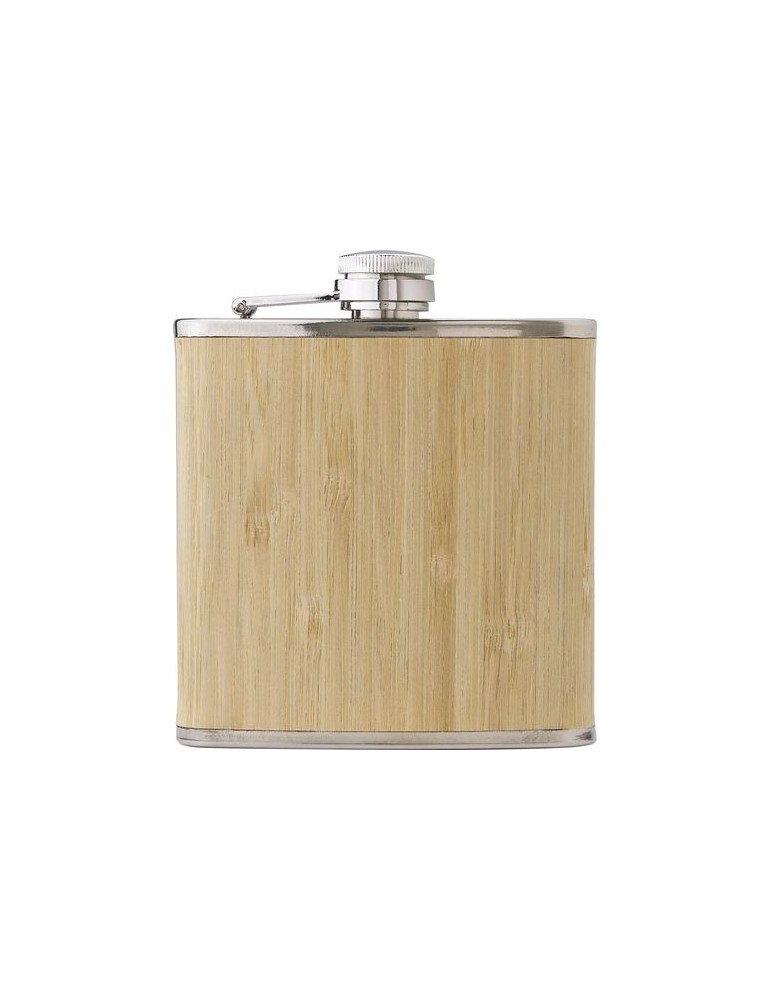 Flasque en Acier Inoxydable et Bambou Personnalisée pas cher | Hayden