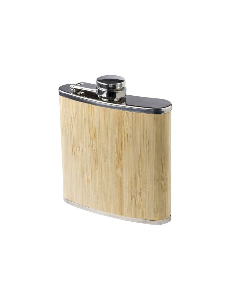 Flasque en Acier Inoxydable et Bambou Personnalisée pas cher | Hayden