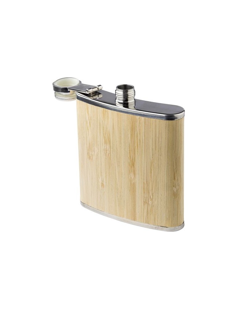Flasque en Acier Inoxydable et Bambou Personnalisée pas cher | Hayden