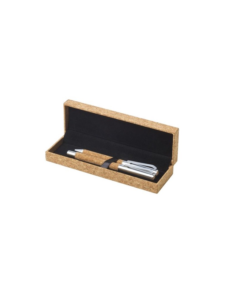 Parure stylo liège personnalisée Elmer - et élégante pas cher