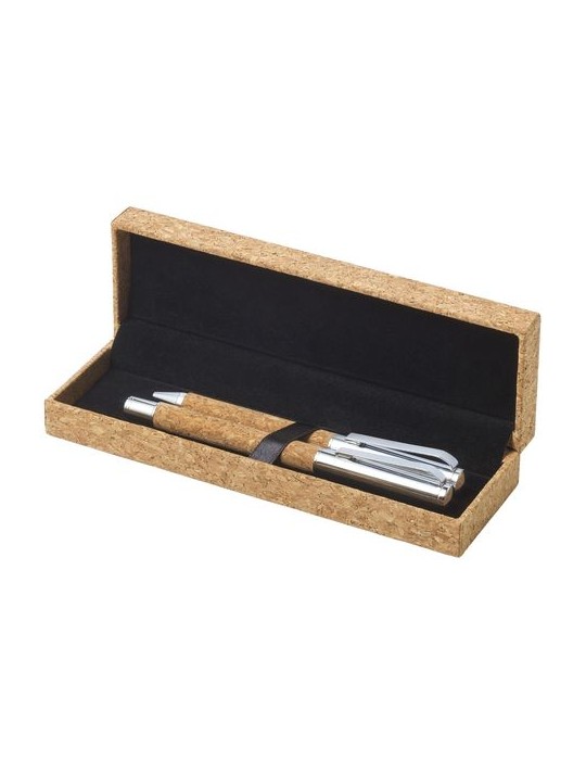 Parure stylo liège personnalisée Elmer - et élégante pas cher