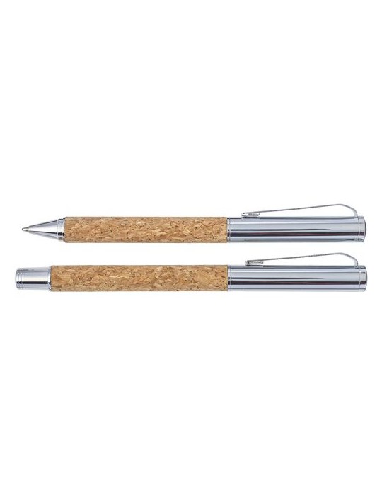 Parure stylo liège personnalisée Elmer - et élégante pas cher