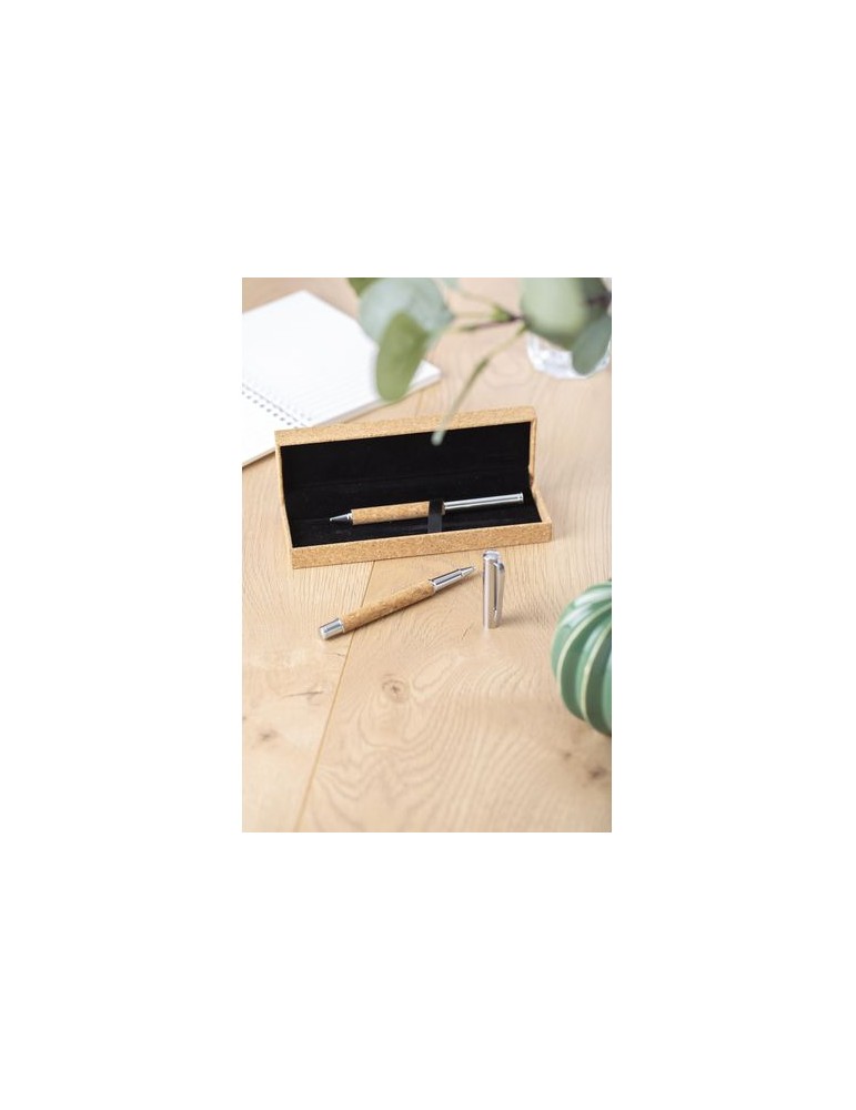 Parure stylo liège personnalisée Elmer - et élégante pas cher