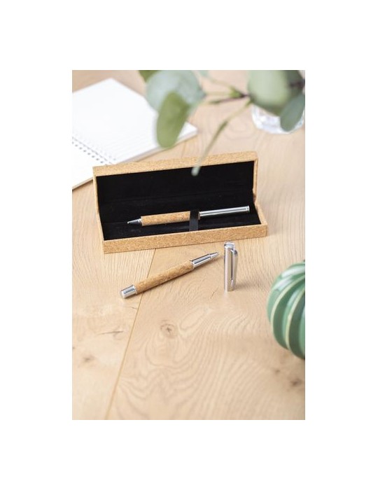 Parure stylo liège personnalisée Elmer - et élégante pas cher
