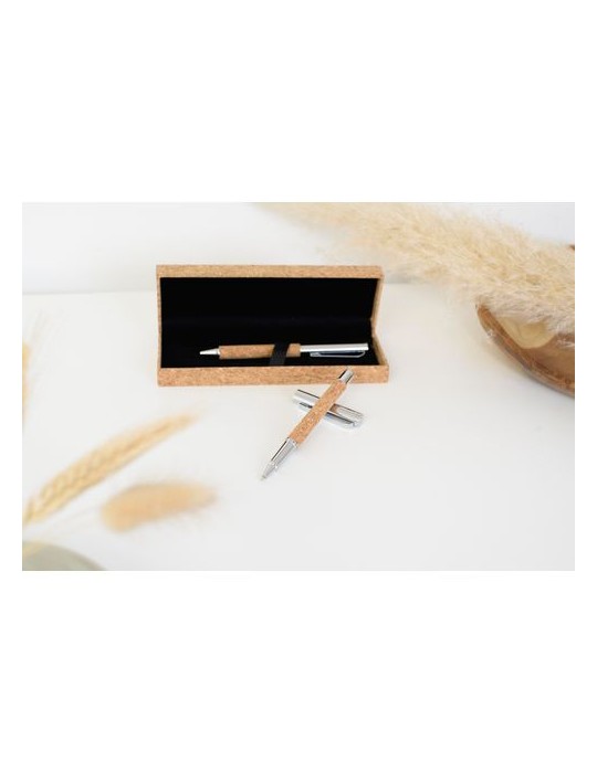 Parure stylo liège personnalisée Elmer - et élégante pas cher