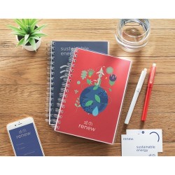 Carnet A5 Éco-responsable à Spirales en RPET ANOTATE impression logo haute qualité