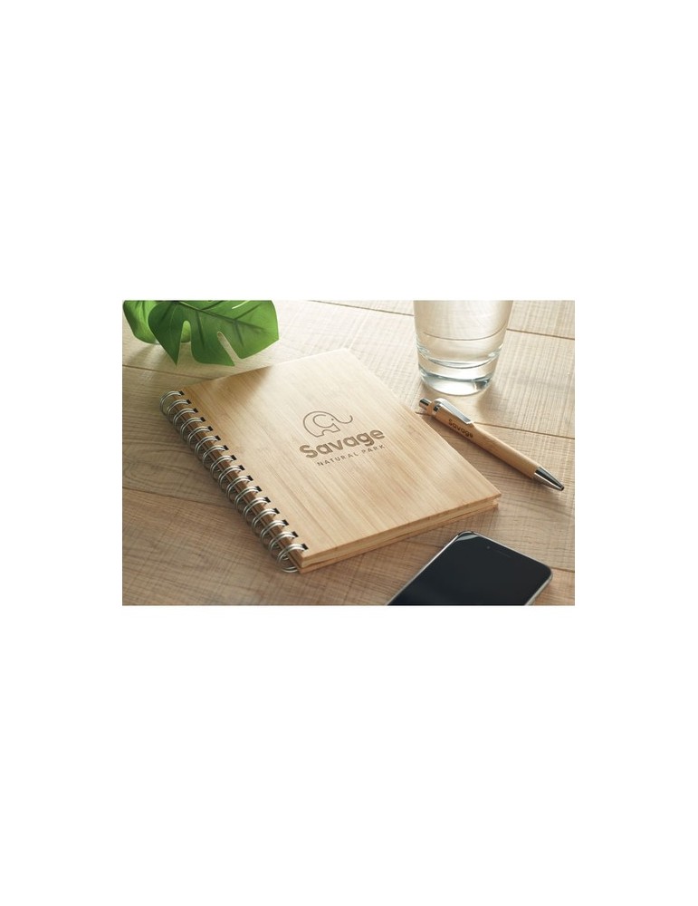 Carnet A5 en Bambou Cadeau d'Entreprise Personnalisé - BRAM unique