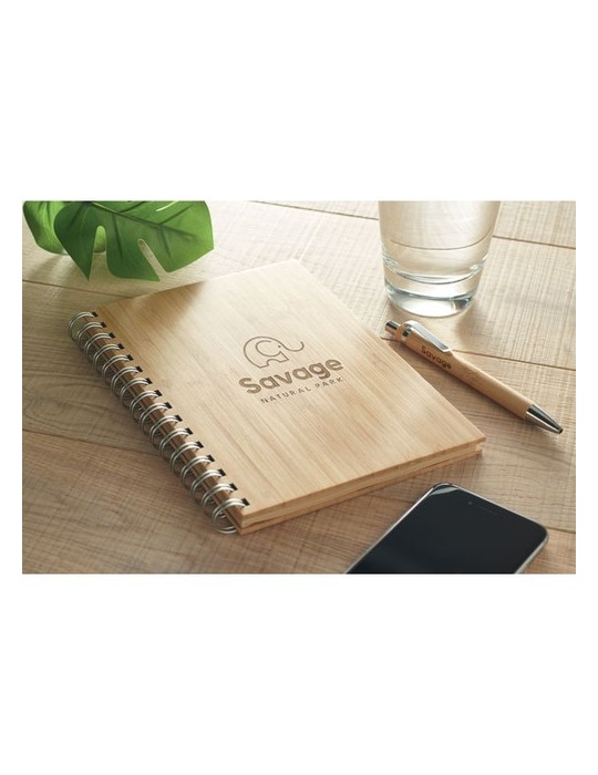 Carnet A5 en Bambou Cadeau d'Entreprise Personnalisé - BRAM unique