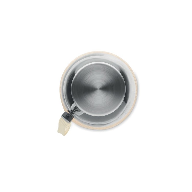 Bouteille  de 500 ml avec housse en jute - UTAH TOUCH Matières : verre Couleurs : beige personnalisable avec votre logo