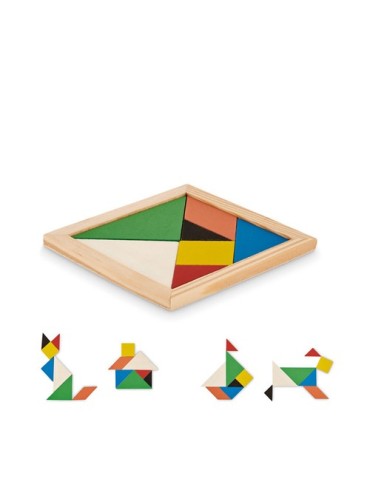 Puzzle Tangram en Bois Cadeau Personnalisé - Idéal
